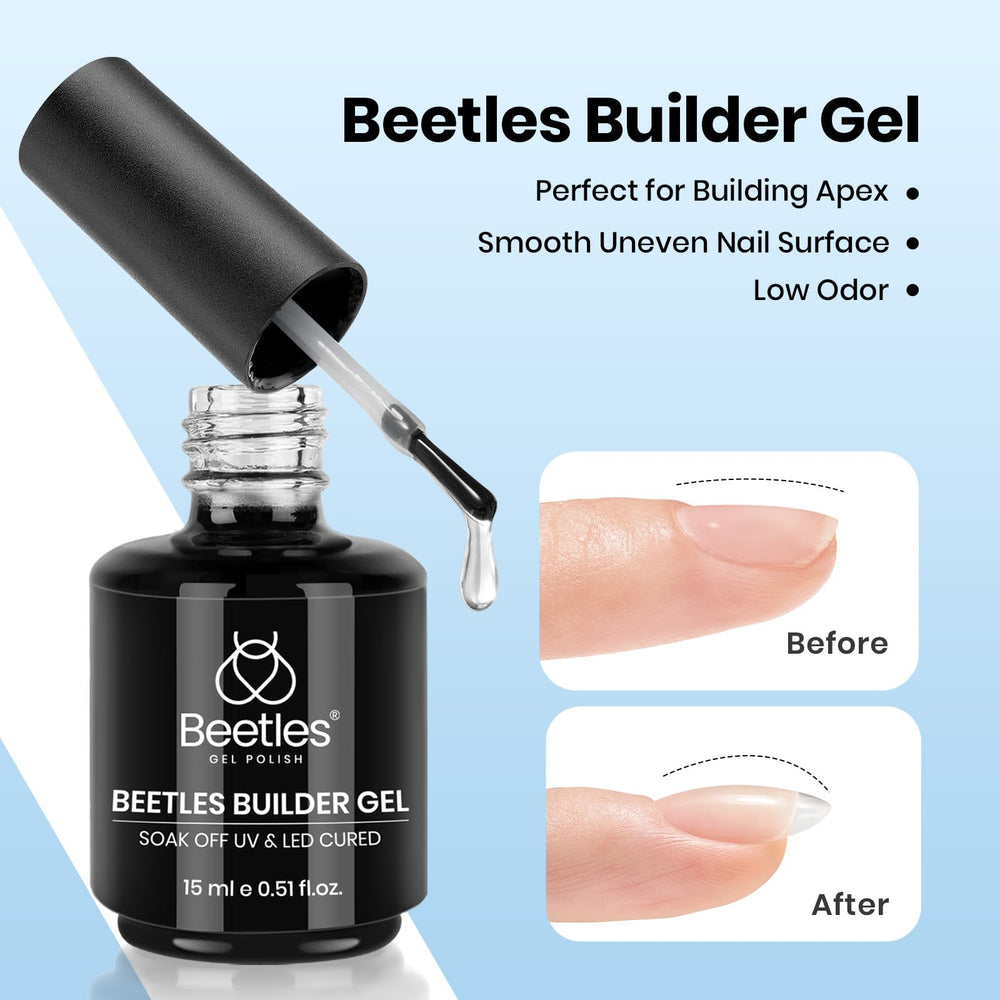 Beetles applied on nail tip sculpted apex for added strength
