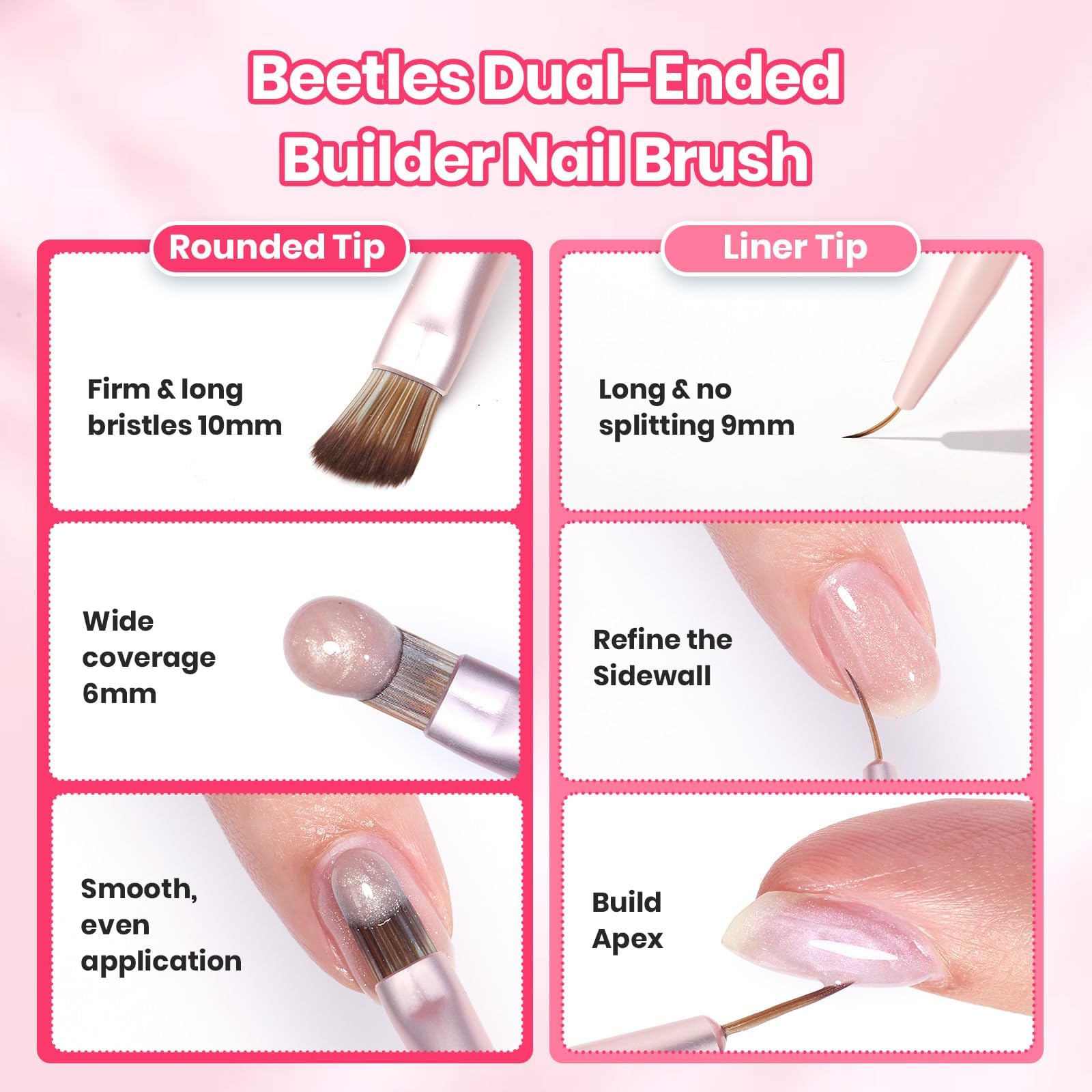 beetles Gel Polish close-up of oval tip sculpting builder gel for control