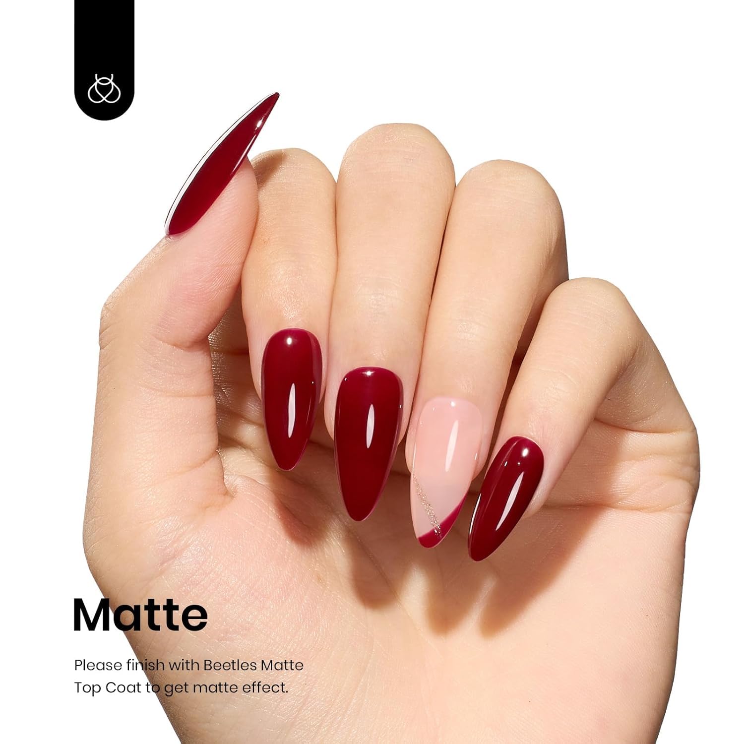 beetles gel polish oxblood bottle label detail showing color code a236 clarity
