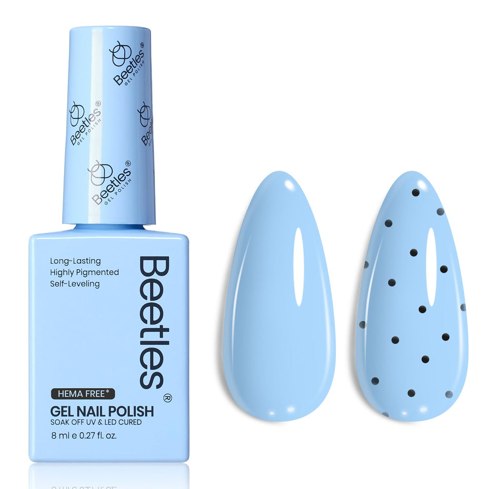 beetles front bottle showing pastel blue shade and easy color selection benefit