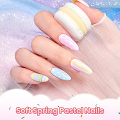 beetles gel polish swatch palette displaying six macaron pastel shades