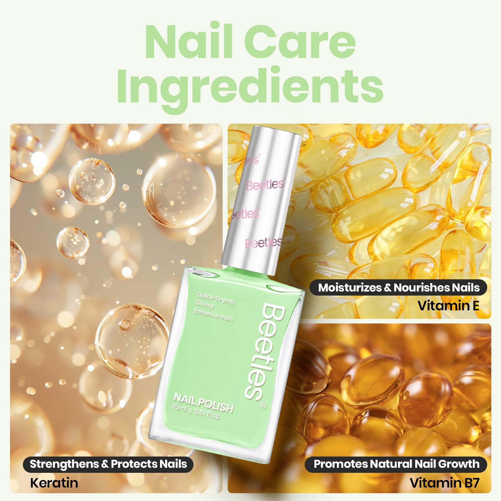 beetles swatch across fingernails demonstrating soft celadon coverage benefit