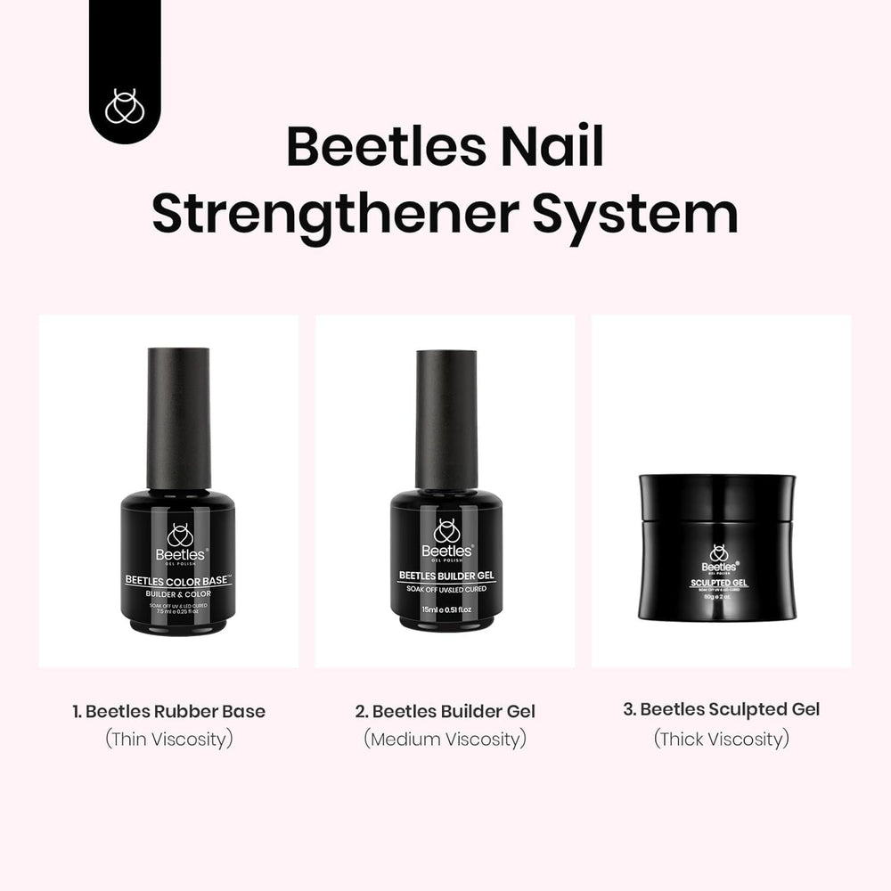 Beetles before and after nails demonstrating added strength and smoother surface benefit