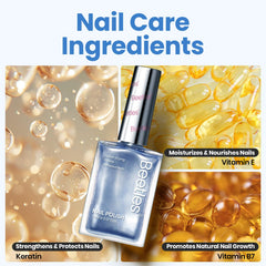 Beetles on painted fingernails showing glossy ripple effect for elegant nails