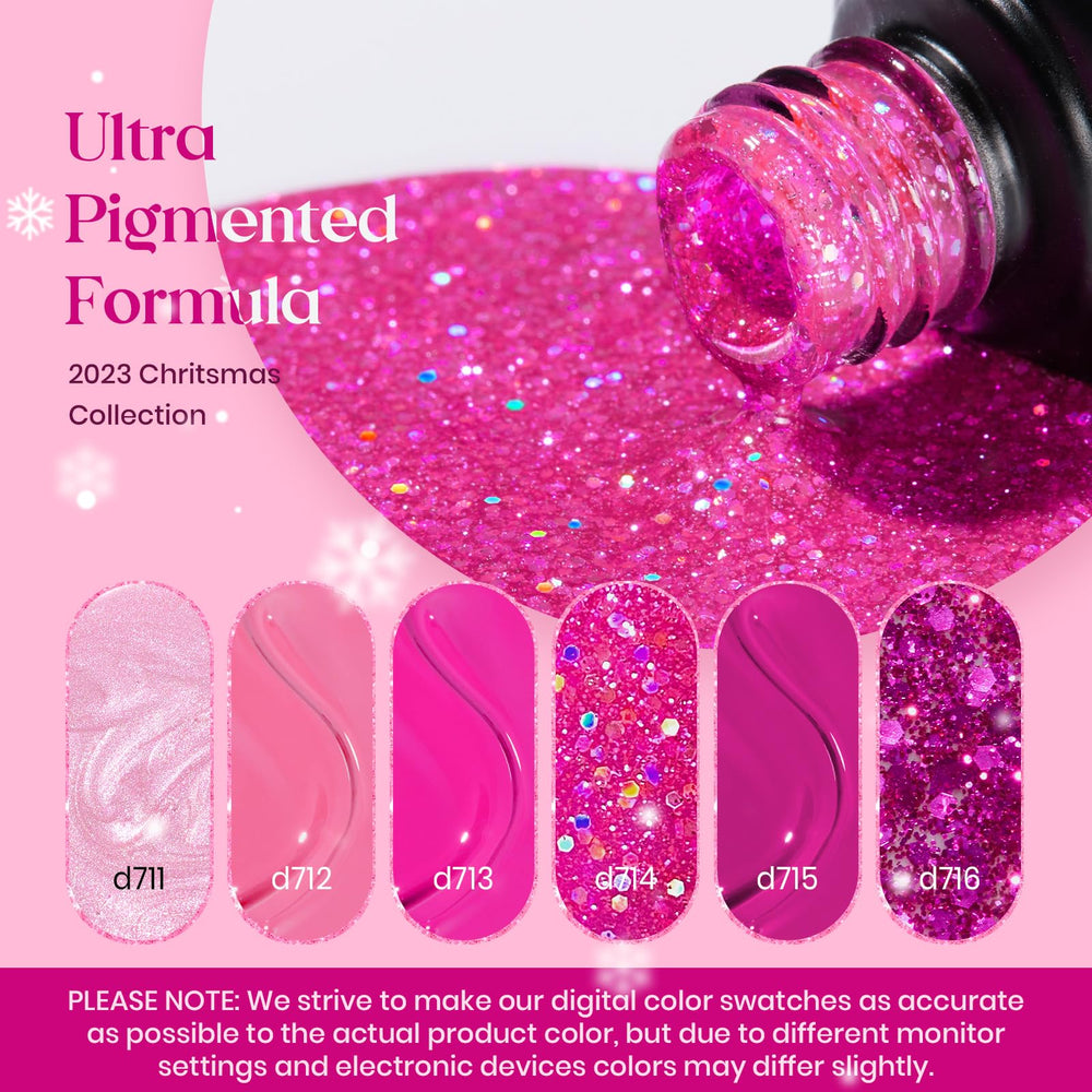 beetles Gel Polish swatch chart on nails illustrating each shade benefit: color selection guidance