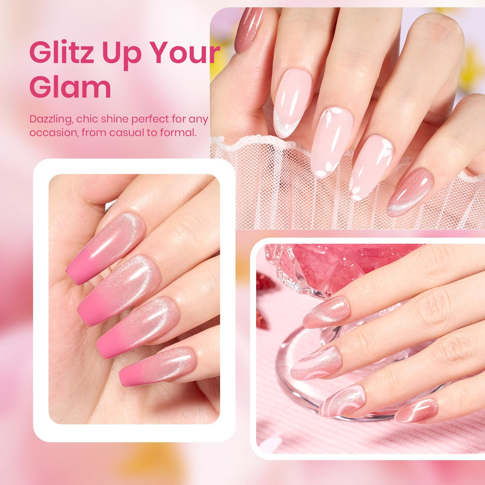 beetles gel polish cured manicure on hands in soft light for romantic look