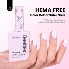 Beetles cured nails showcasing glossy long-lasting pink manicure
