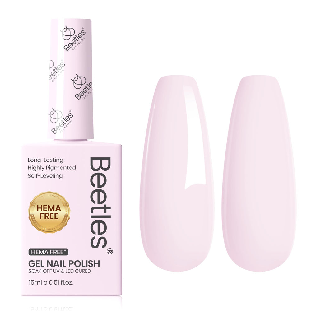 Beetles front bottle showing pastel pink shade and easy color selection