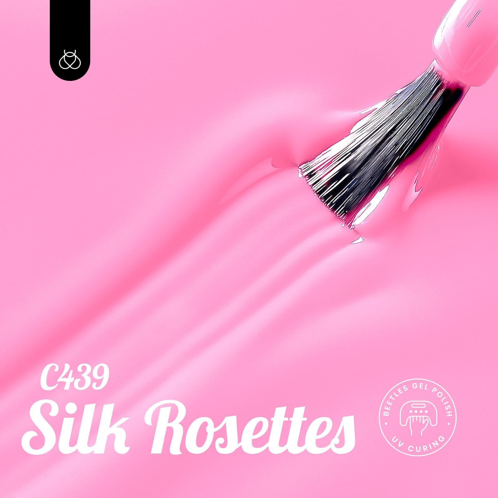 brush stroke of beetles pink gel showing smooth application and coverage