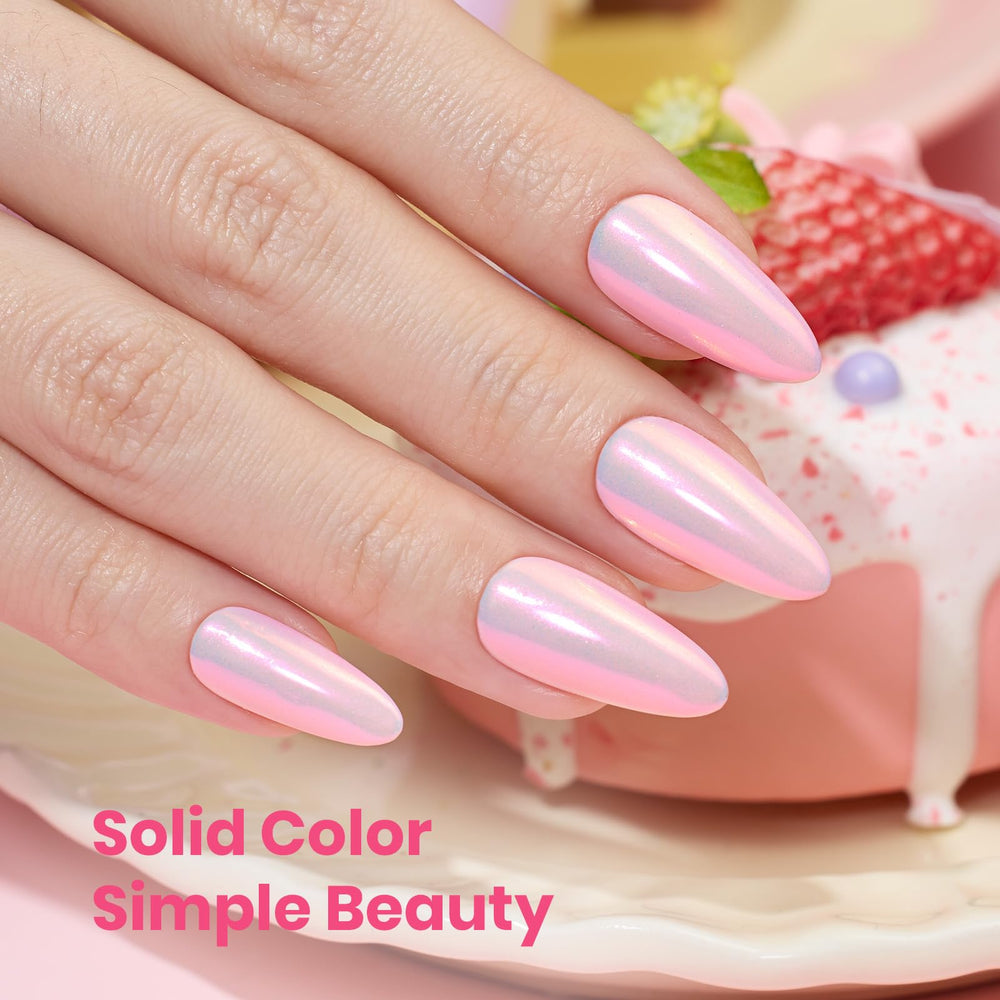 Beetles Gel Polish nail swatches showing gradient of light pink opacity for manicure planning