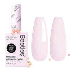 Beetles polish in a summer setting suggesting bright, fresh manicure