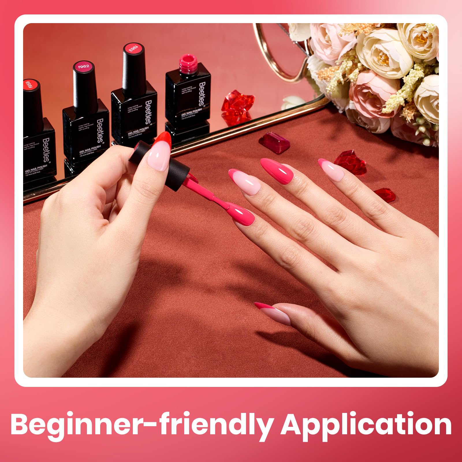 Beetles polish texture on nail showing glossy finish and salon-quality shine