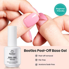 Beetles Gel Polish brush applying base coat for smooth, precise coverage