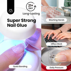 beetles product in use applying press-on nail with ease