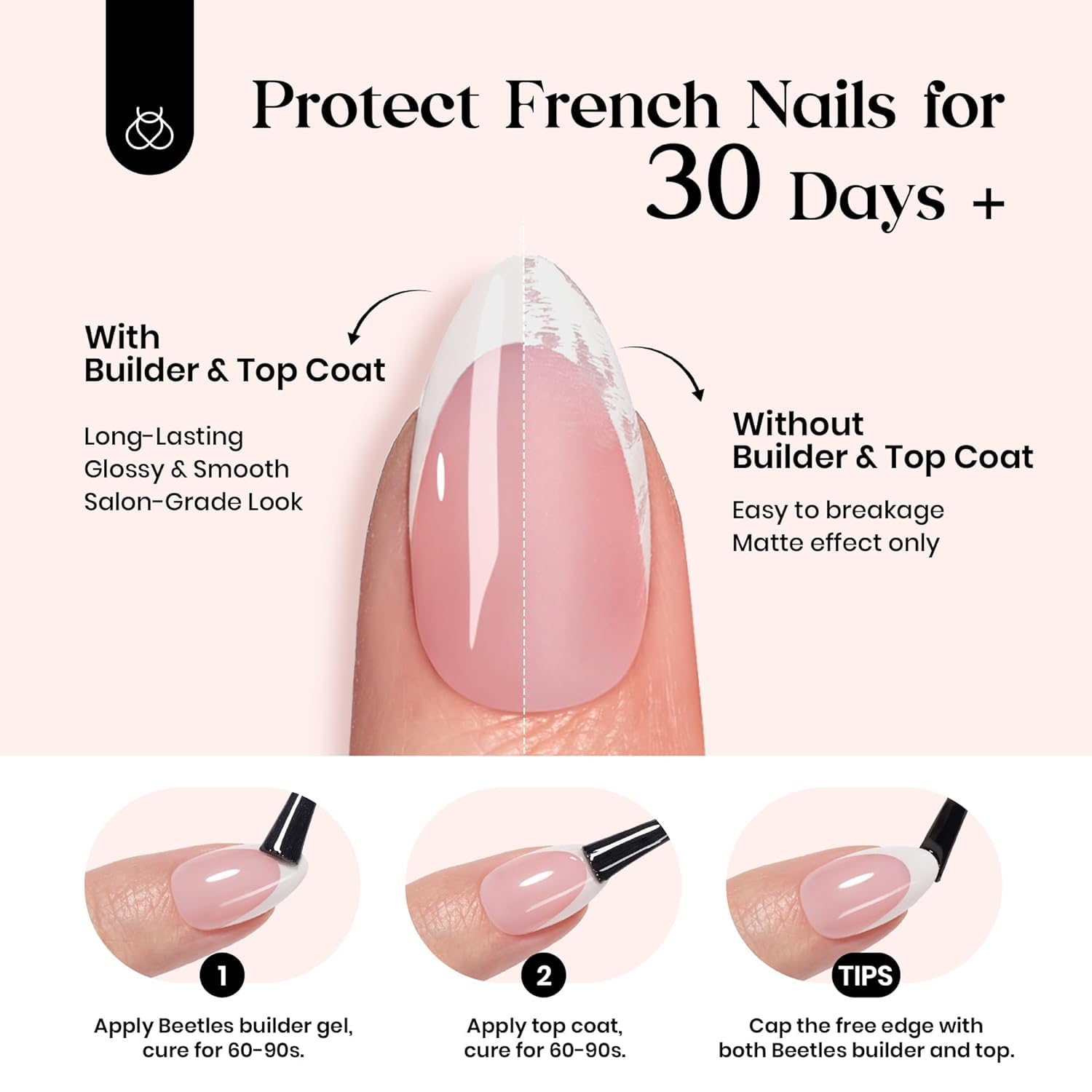 beetles demonstration of press-on nail application for easy salon look