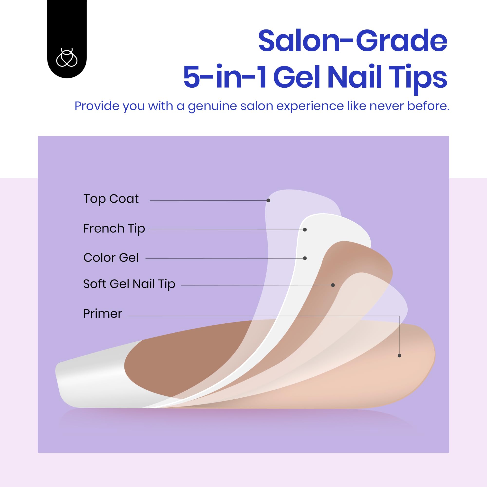 beetles gel polish press-on nail in hand showing size and fit