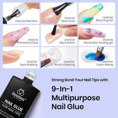 Beetles Gel Polish press-on nails applied in use for long-lasting wear