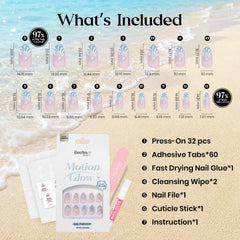 Beetles Gel Polish short almond nails on hand for vacation-ready look