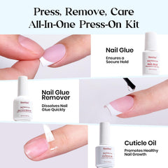 Beetles 224 press-on nails spread showing color variety and value