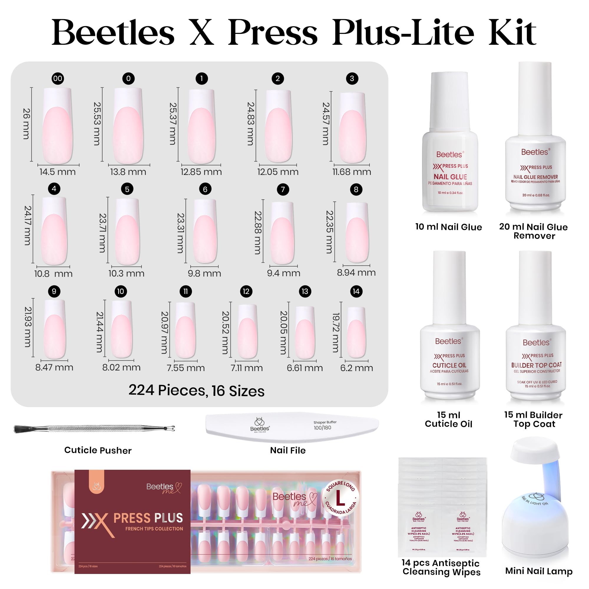 Beetles applied press-on nails on hands showing polished look