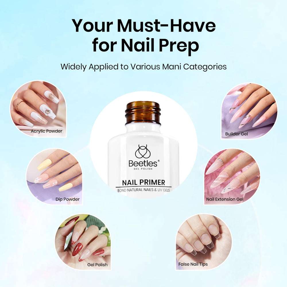Beetles primer on a manicure station illustrating professional-ready prep