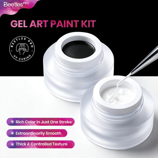 beetles Gel Polish open jars and brush showing creamy gel texture and easy loading benefit