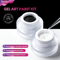 beetles Gel Polish open jars and brush showing creamy gel texture and easy loading benefit