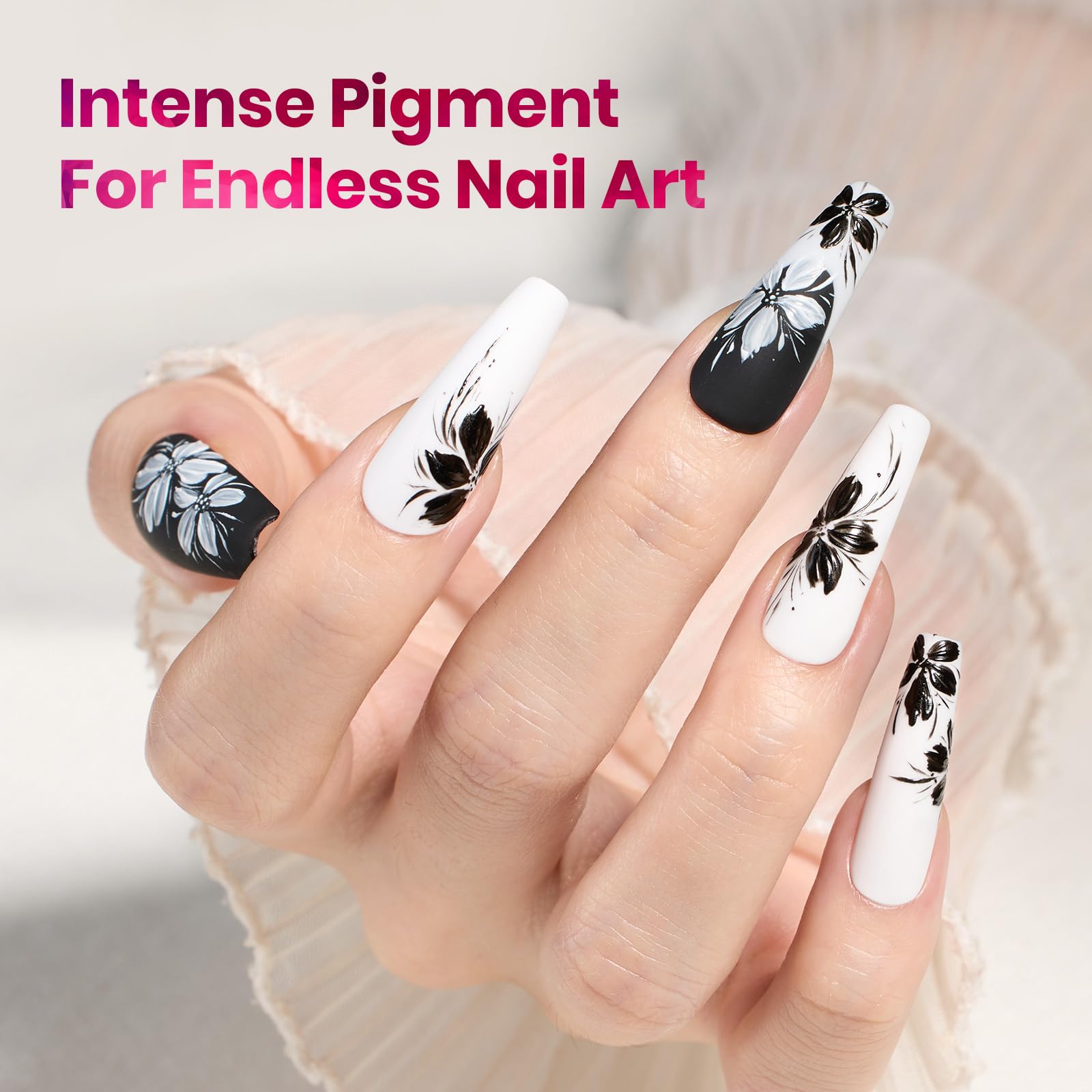 beetles Gel Polish black pigment close-up showing rich density for one-stroke coverage benefit