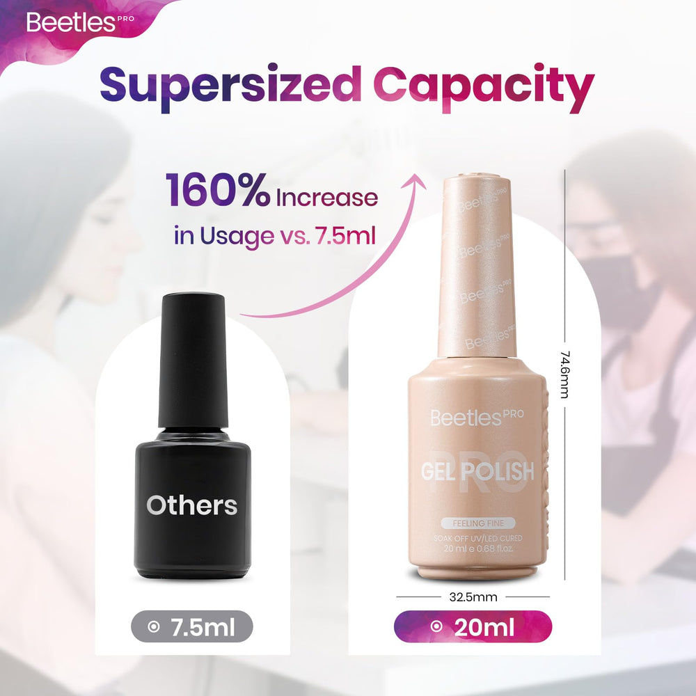 Beetles Pro size comparison next to coin showing 20ml volume for value
