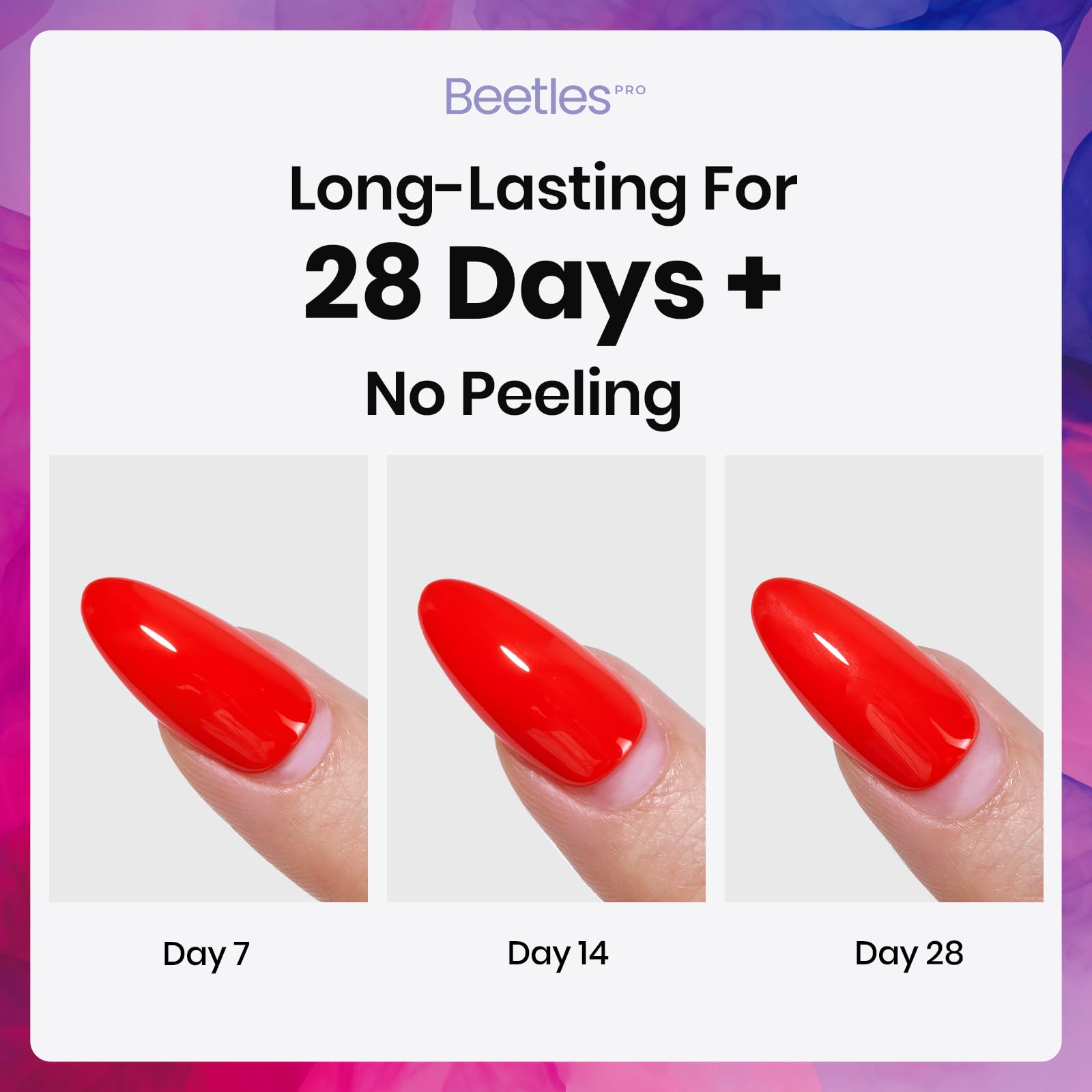 Beetles Gel Polish base coat used under color polish showing enhanced adhesion benefit