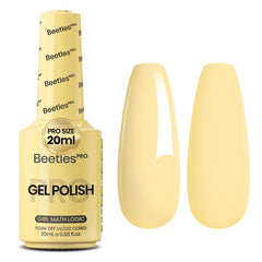 Beetles PRO bottle front view showing bright yellow shade and clear branding for quick recognition and color choice