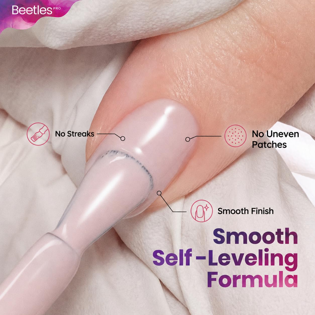 beetles Gel Polish French tip manicure example illustrating tidy, professional benefit
