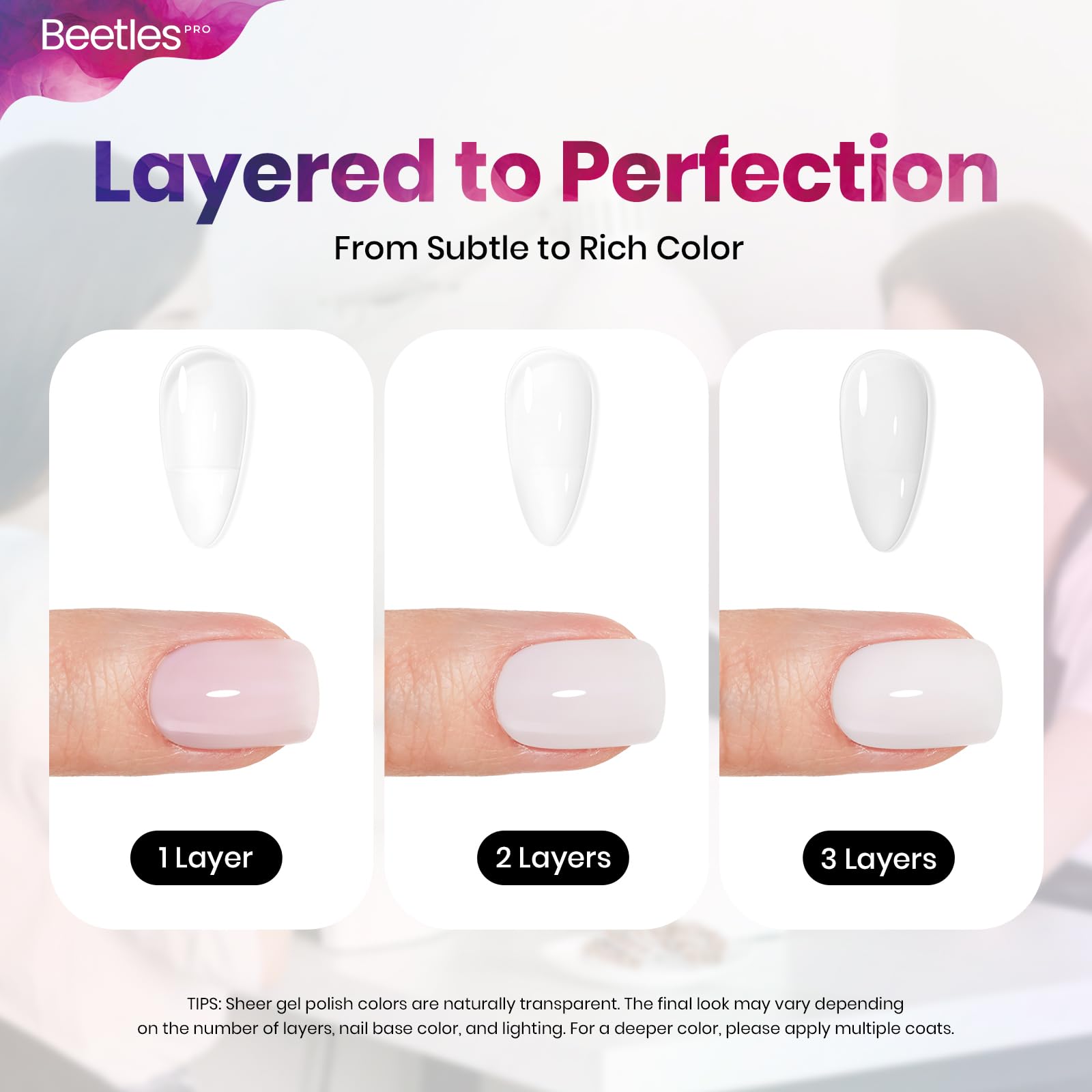 beetles gel polish bottle on salon table with lamp showing professional setup benefit