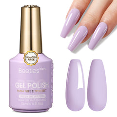 beetles Pro bottle front showing pale purple shade and salon-ready finish