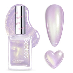 Beetles purple bottle front showing color and glossy finish benefits