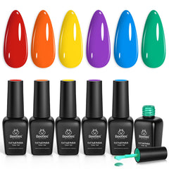beetles front packaging showcasing six neon colors and rainbow theme for bold manicures