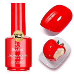 Beetles Gel Polish front bottle showing heatwave red and quick selection benefit
