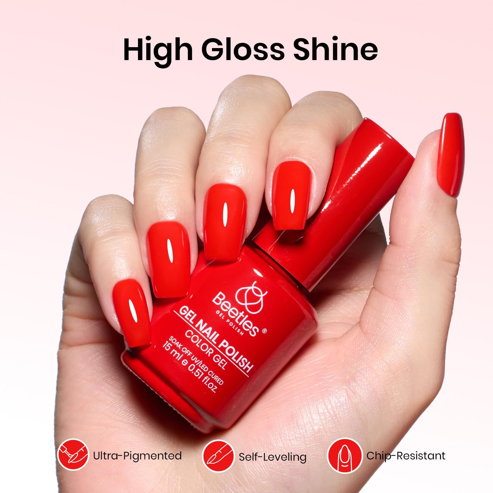 Beetles Gel Polish brush stroke showing smooth application and full coverage benefit