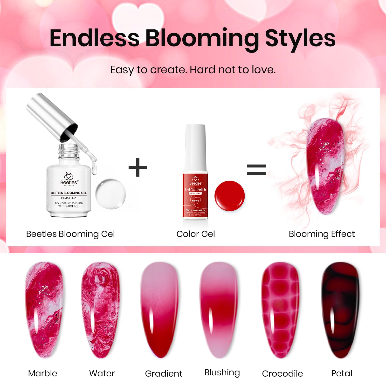 beetles red gel polish bottle label highlighting vibrant color
