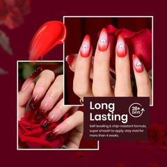 Beetles red glitter close-up showing sparkle texture for accent nails benefit festive shine