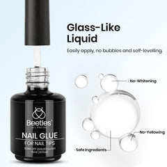 Beetles sealing rhinestones with gel for glossy, chip-resistant decorative finish