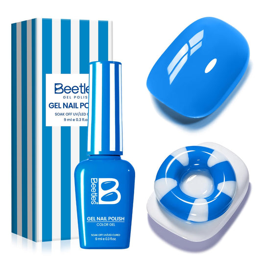 Beetles Gel Polish front bottle showing Riviera Rush color and easy shade identification