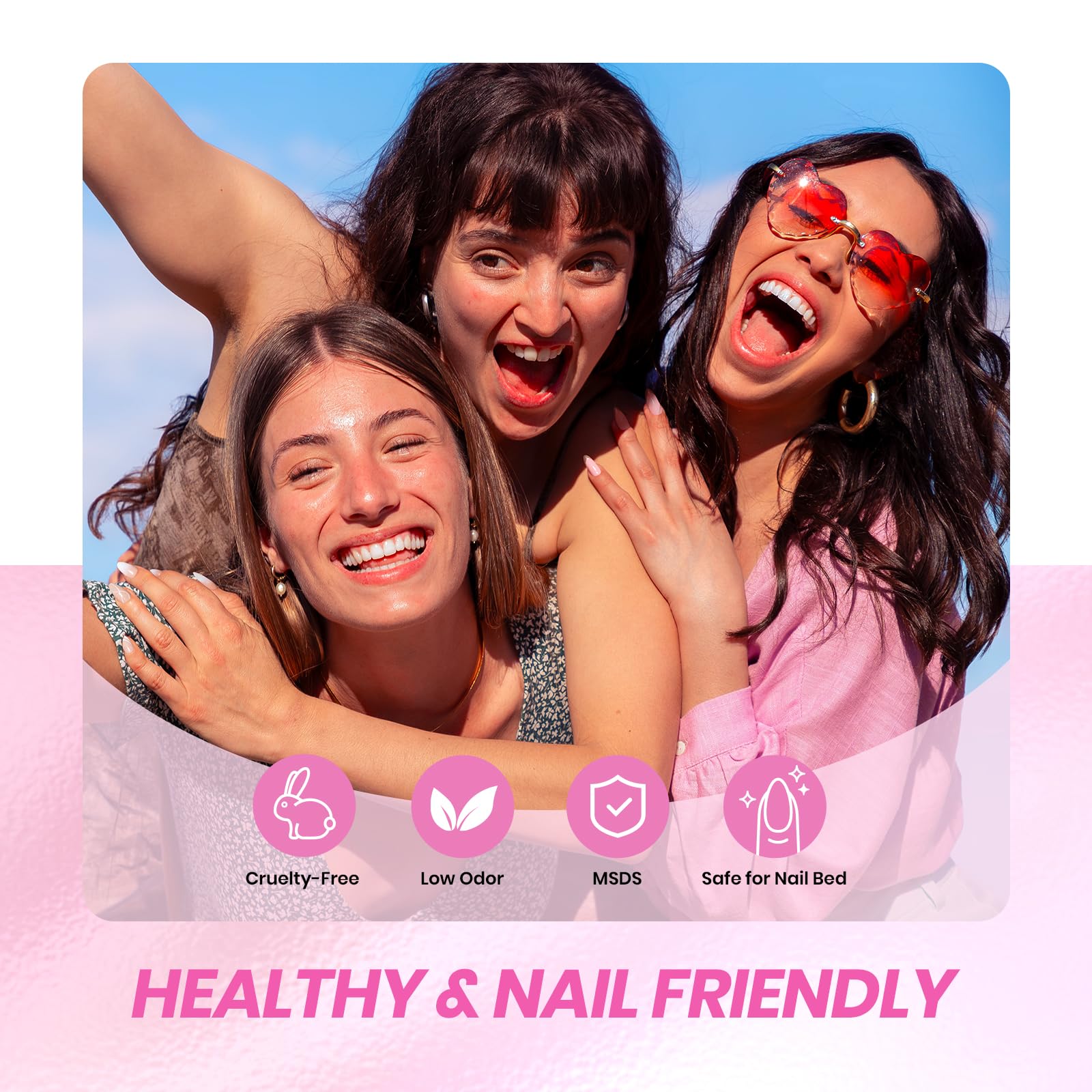 Beetles lifestyle scene with floral props benefit: romantic spring manicure inspiration
