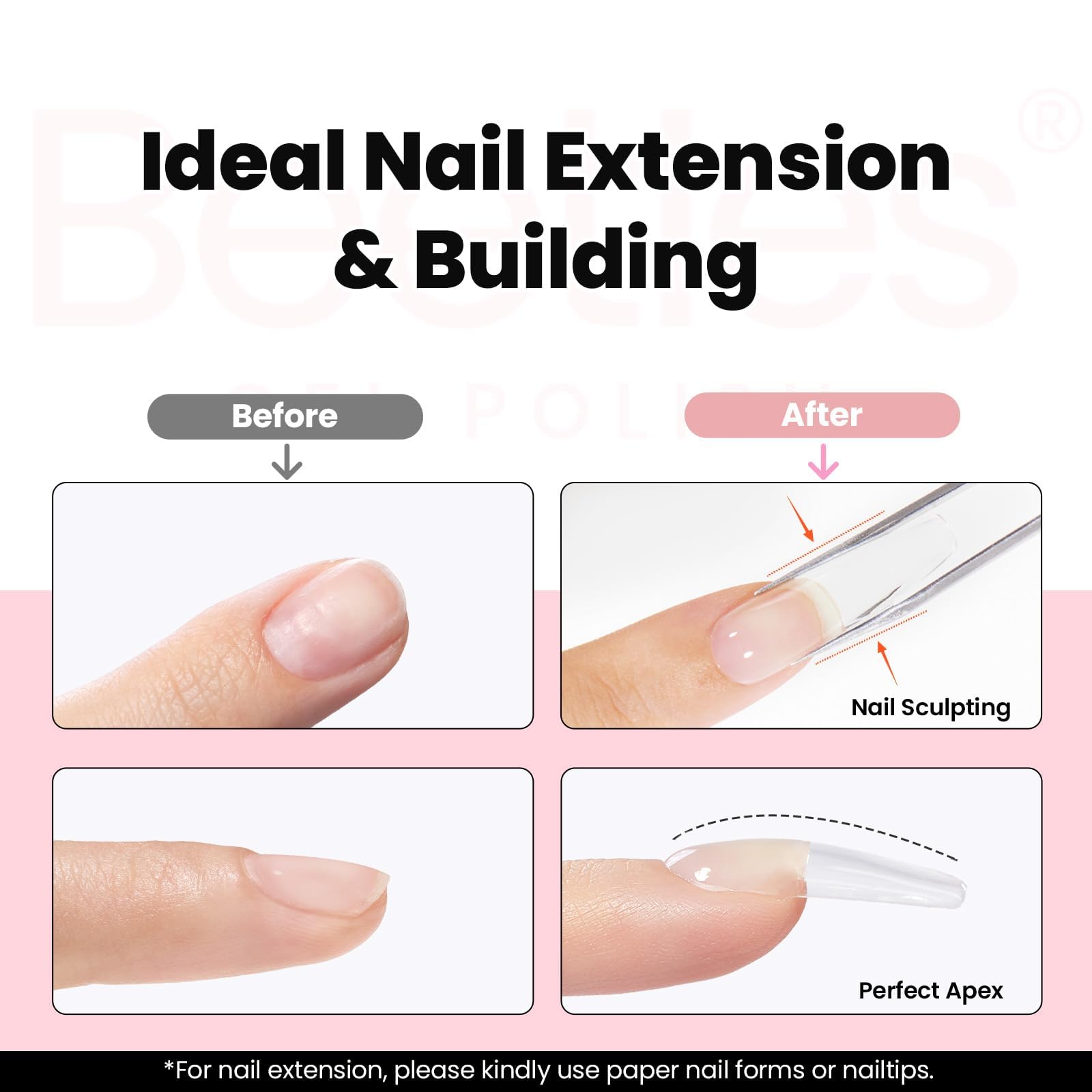 brush applying beetles gel illustrating easy sculpting and controlled flow benefit