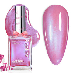 Beetles bottle front view showing rosy dream pink for polished nails