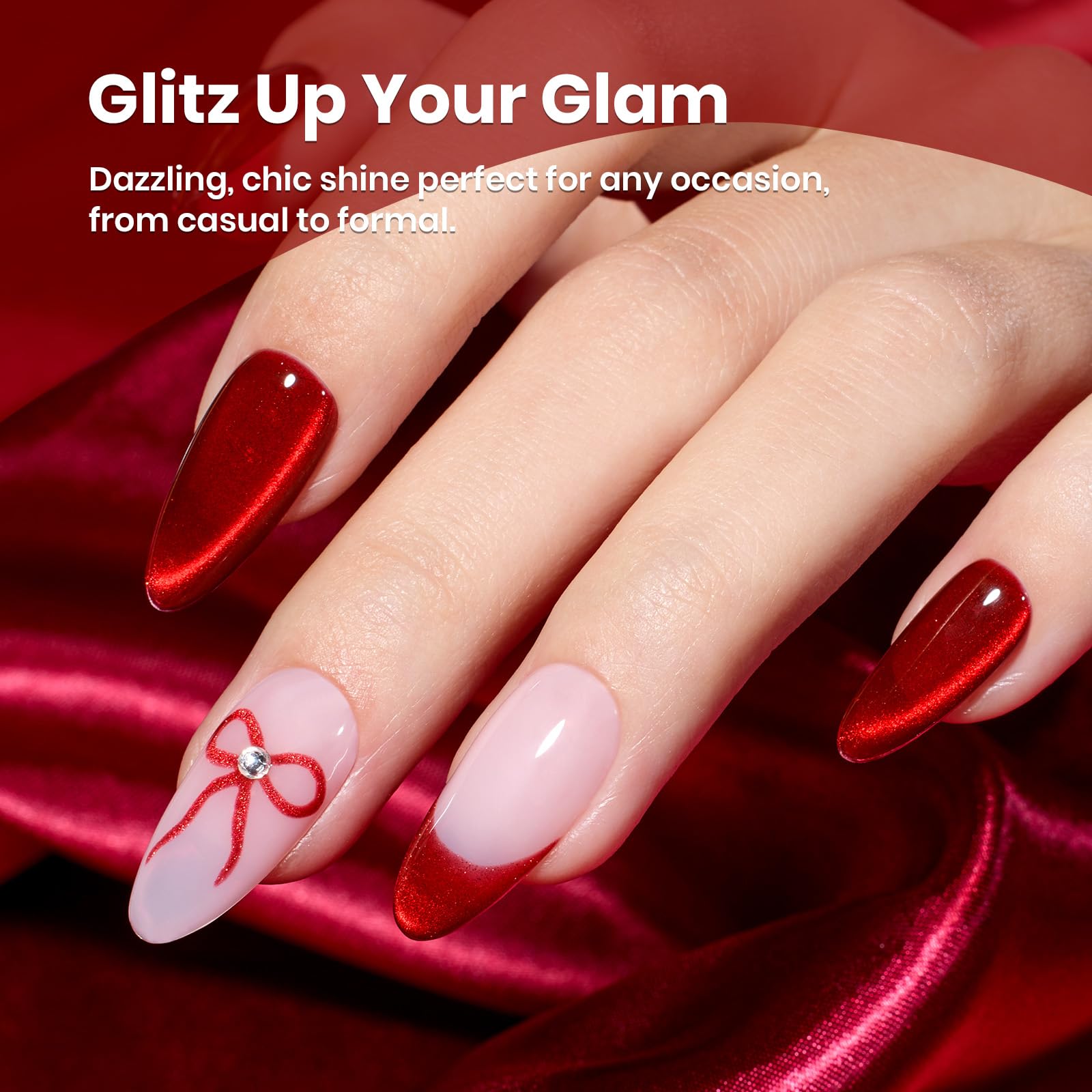 beetles polish on nail tip with scale for accurate size and color preview