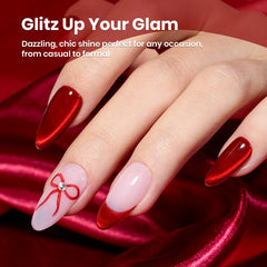beetles polish on nail tip with scale for accurate size and color preview