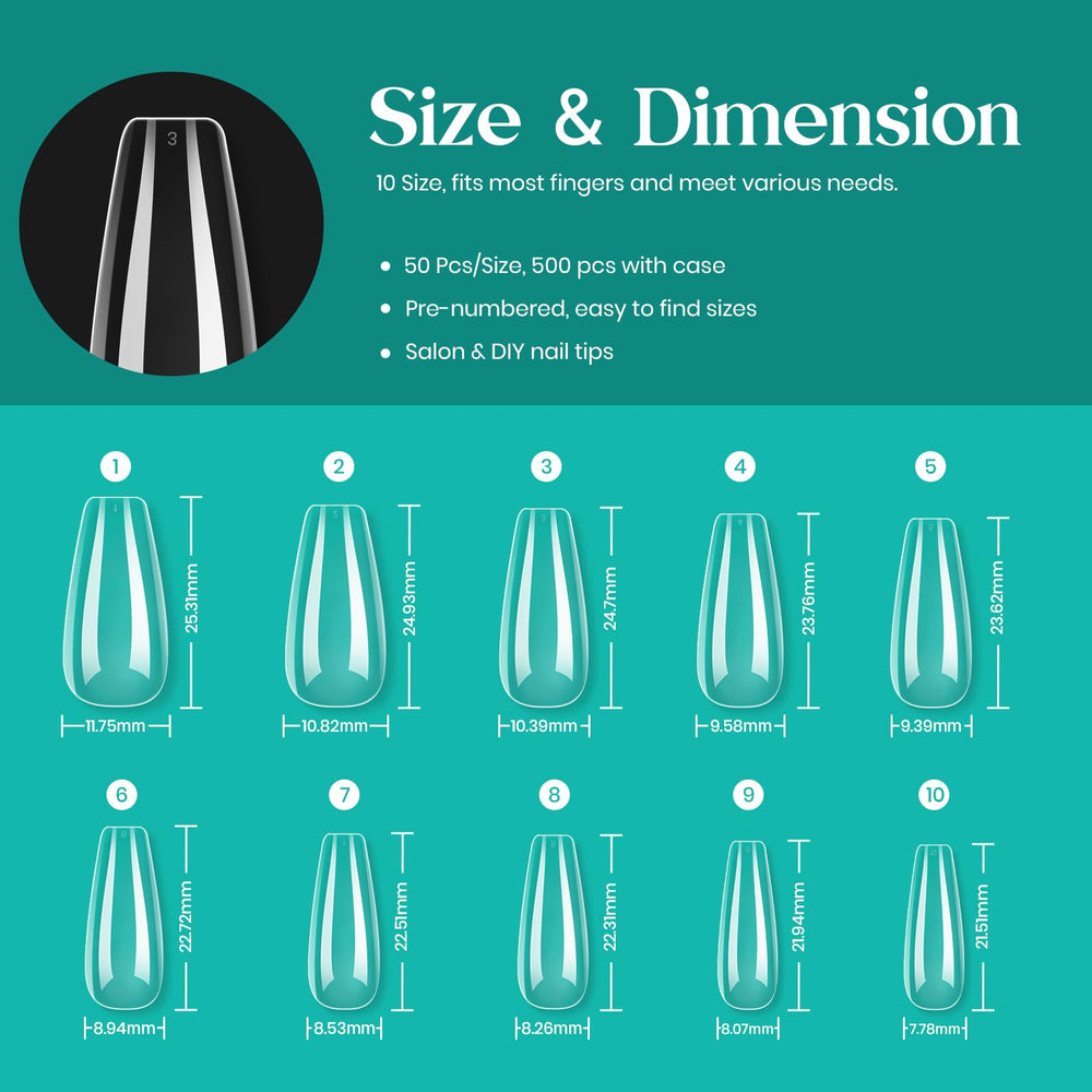 Beetles Gel Polish tips beside a ruler showing scale accuracy and consistent sizing