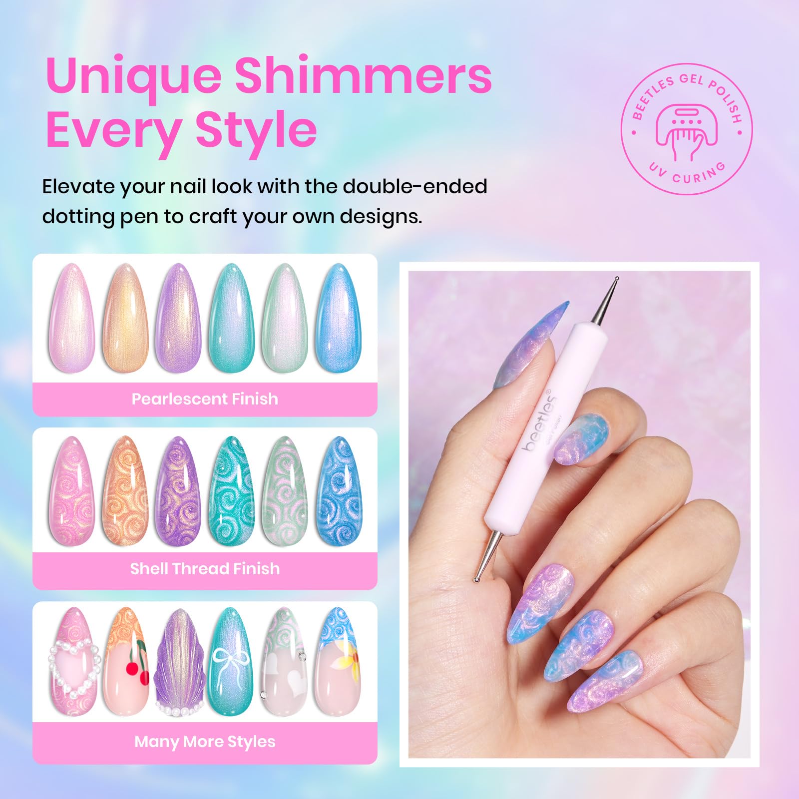 beetles Gel Polish scale comparison beside ruler showing 7.5ml bottle size clarity