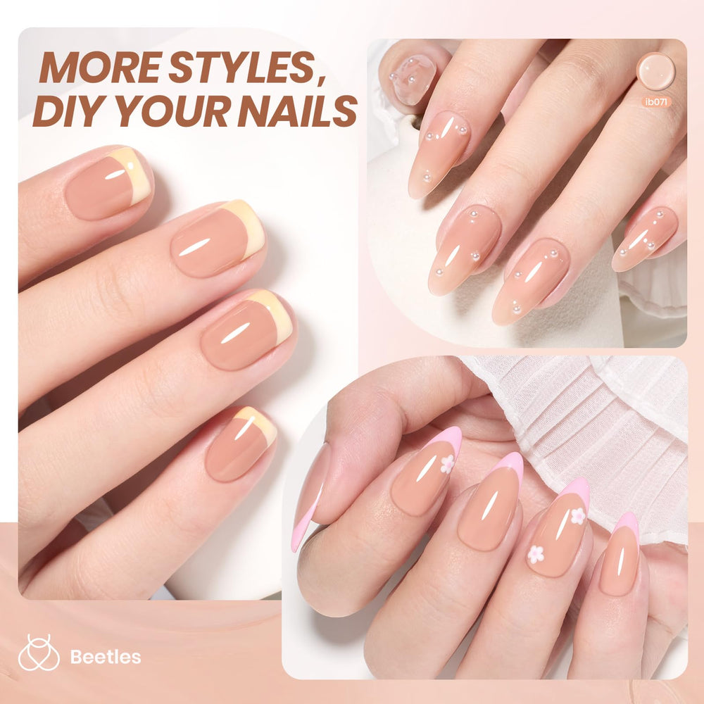 Beetles Gel Polish shown in hand next to bottle to illustrate 15ml portable size benefit